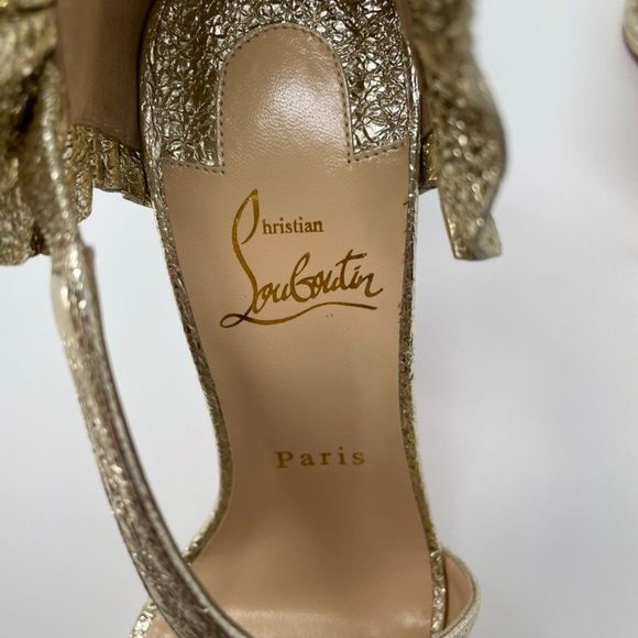 Christian Louboutin Gold Heels - Picture 8 of 16